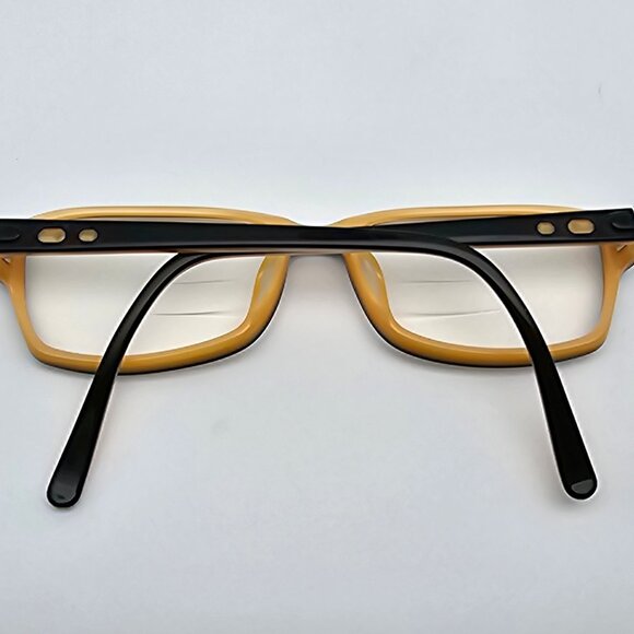 O&X New York OP-17 Gloss Black on Cream Eyeglasses Frame Japan 54-16-142 - Picture 9 of 12